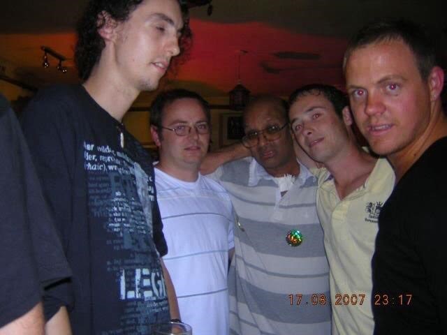 Night-out with Richard (striped jumper) back in 2007